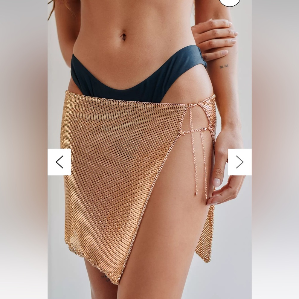 Urban Outfitters, Gia Metallic Mini Skirt Coverup